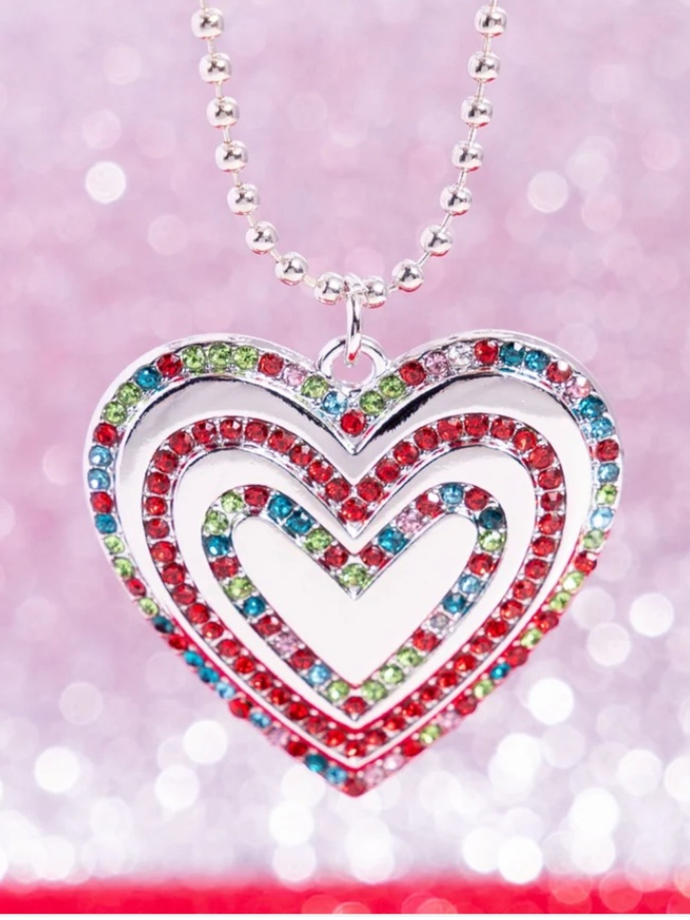 ❤️💖❤️ “HALLUCINATORY HEARTS” RED NECKLACE WITH FREE EARRINGS ~ PAPARAZZI❗️ ❤️💖❤️
